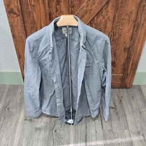 American Eagle Outfitters Gray Lightweight Shirt Button Up